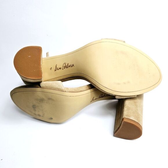 Sam Edelman Yaro Ankle Strap Sandal Beige Suede Size 9.5 - Picture 6 of 8